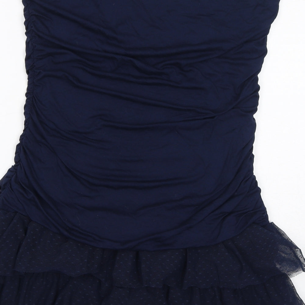 NAF NAF Womens Blue Polyamide Basic Blouse Size XL Off the Shoulder - Bow