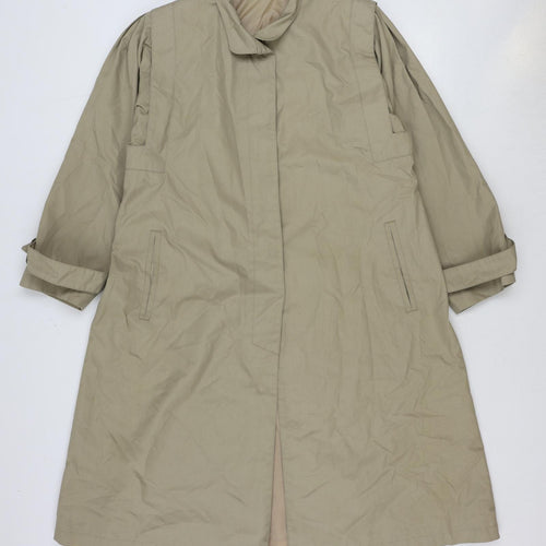 Canda Womens Beige Overcoat Coat Size 14 Button