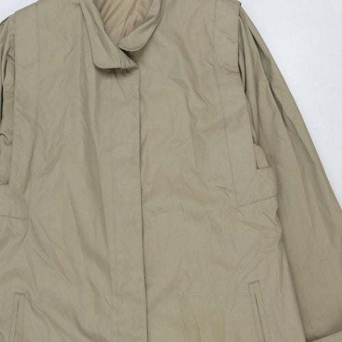 Canda Womens Beige Overcoat Coat Size 14 Button