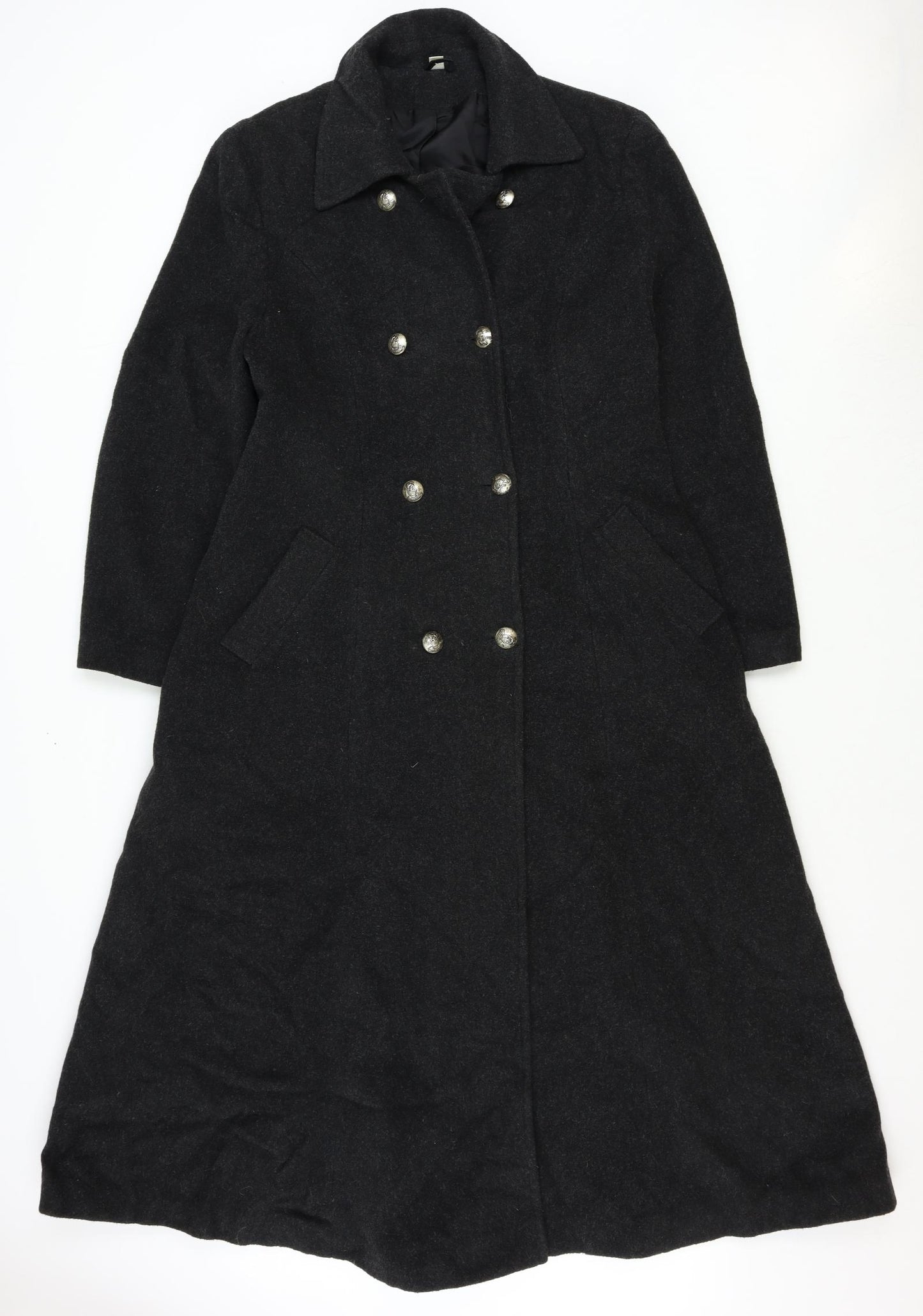 St Bernard Womens Black Pea Coat Coat Size 12 Button