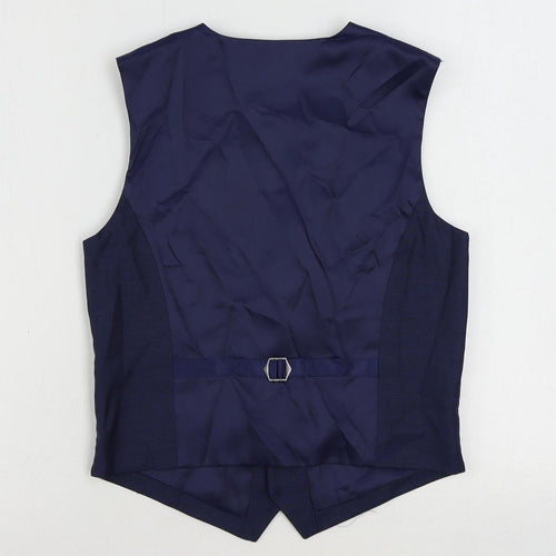 Marks and Spencer Boys Blue Jacket Waistcoat Size 12-13 Years Button
