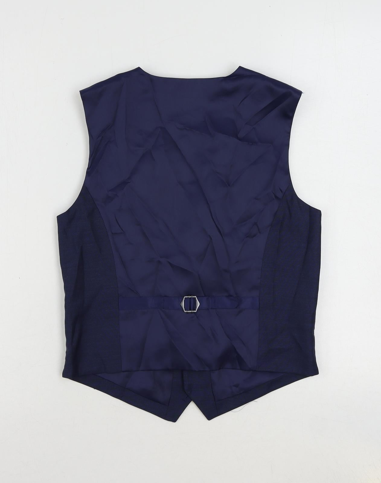 Marks and Spencer Boys Blue Jacket Waistcoat Size 12-13 Years Button