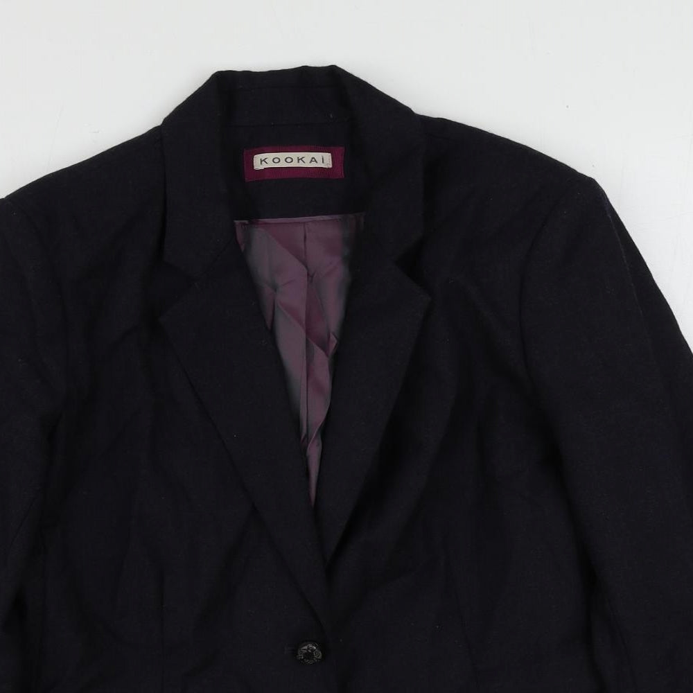 Kookai Womens Purple Wool Jacket Suit Jacket Size 14