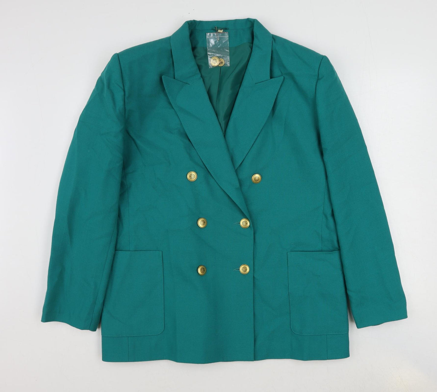 Compliments Womens Green Polyester Jacket Suit Jacket Size 18