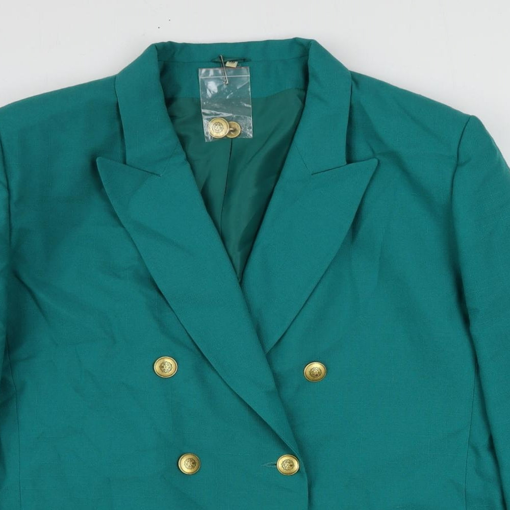 Compliments Womens Green Polyester Jacket Suit Jacket Size 18