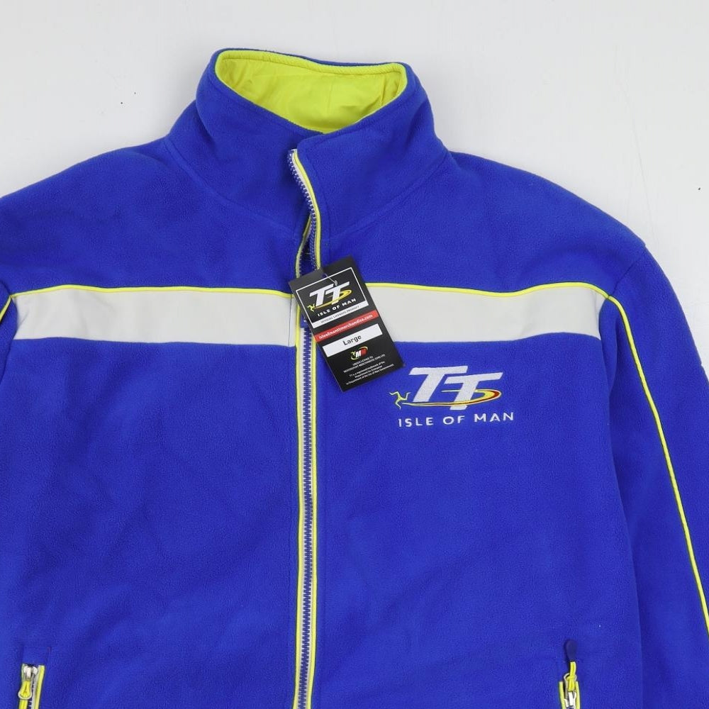 TT Mens Blue Jacket Size L Zip - Isle of Man TT