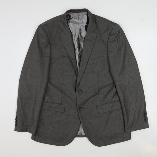 Woolworths Mens Grey Polyester Jacket Suit Jacket Size 42 Regular