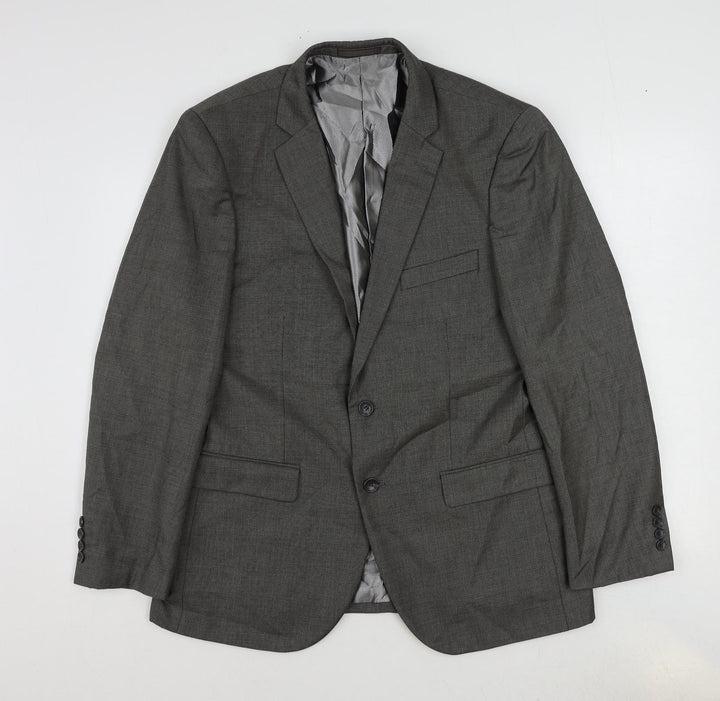 Woolworths Mens Grey Polyester Jacket Suit Jacket Size 42 Regular