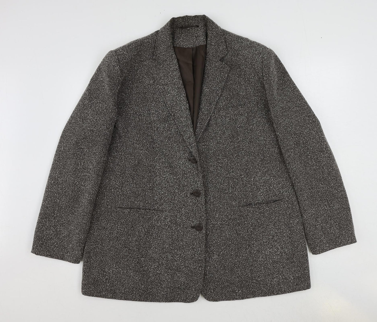 Agenda Womens Brown Polyester Jacket Blazer Size 20