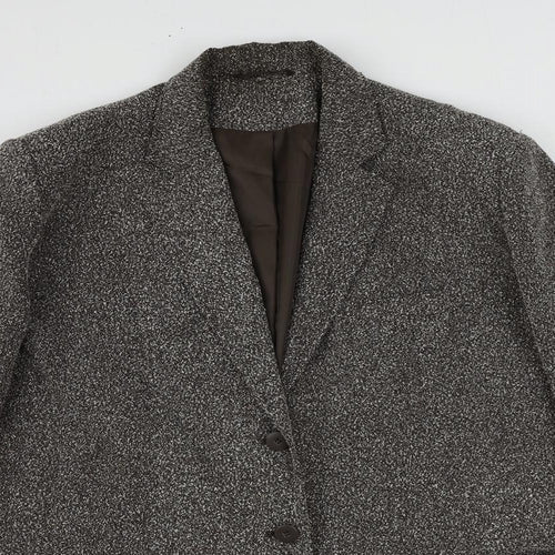 Agenda Womens Brown Polyester Jacket Blazer Size 20