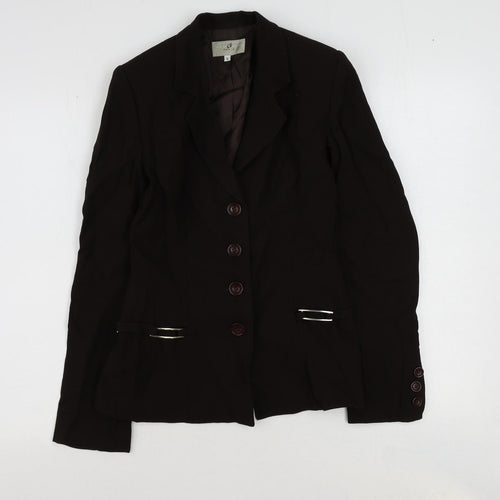 Vertigo Womens Brown Wool Jacket Suit Jacket Size S