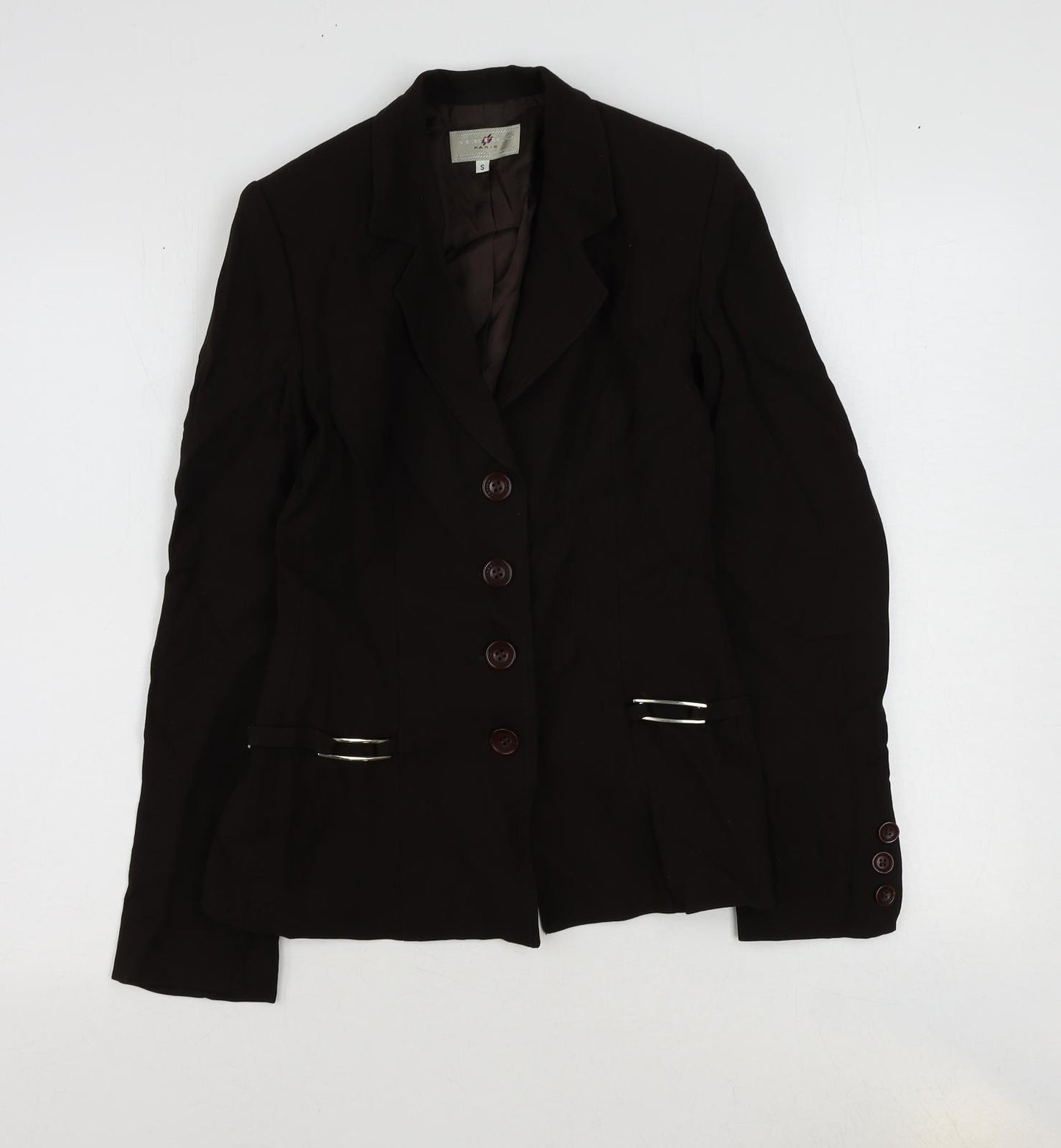 Vertigo Womens Brown Wool Jacket Suit Jacket Size S