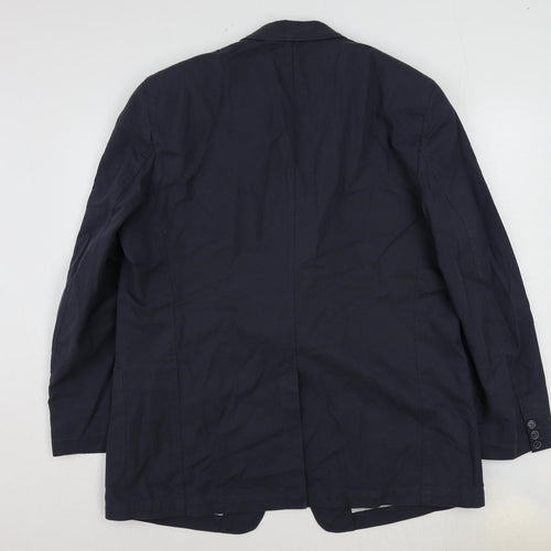 Saint Hilaire Mens Blue Viscose Jacket Suit Jacket Size 46 Regular