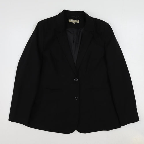 Anthology Womens Black Polyester Jacket Blazer Size 14