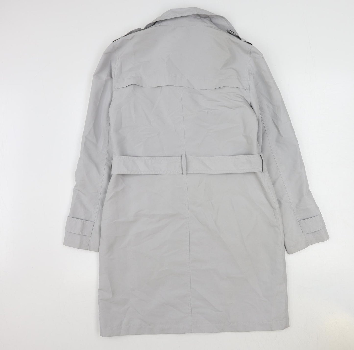 Marks and Spencer Womens Grey Trench Coat Coat Size 10 Button