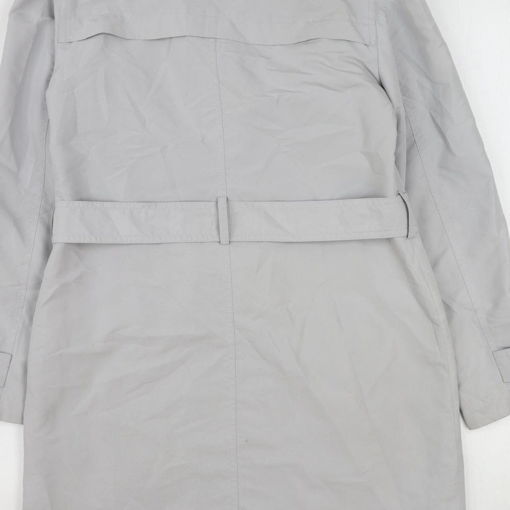 Marks and Spencer Womens Grey Trench Coat Coat Size 10 Button