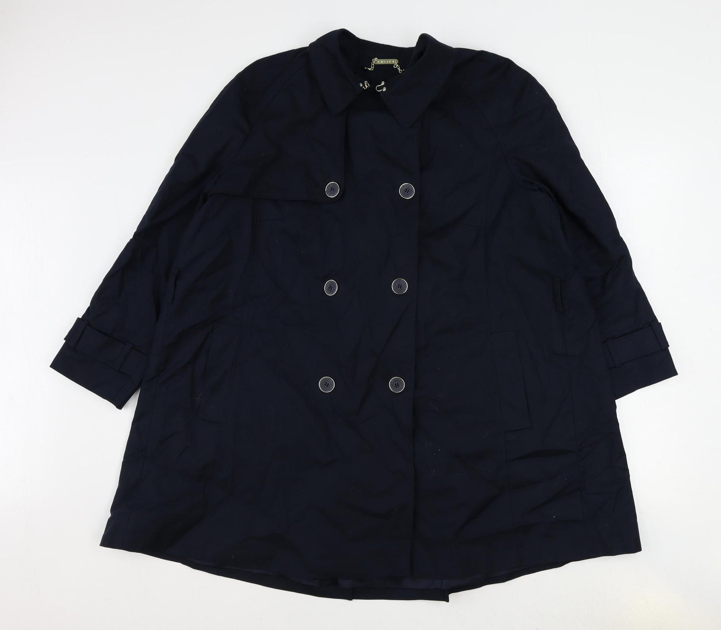 Eastex Womens Blue Overcoat Jacket Size 18 Button