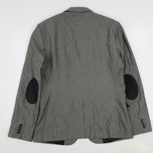 H&M Mens Grey Cotton Jacket Suit Jacket Size 44 Regular