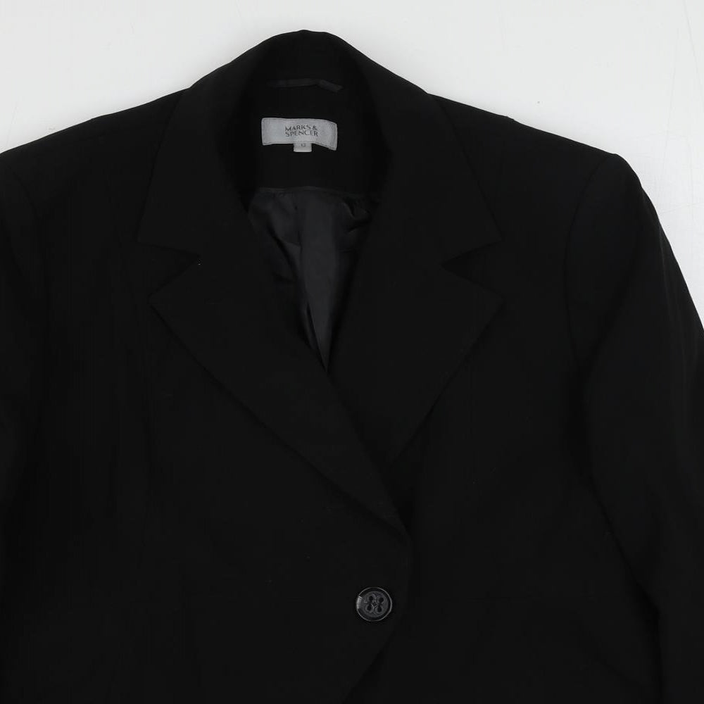 NEXT Womens Black Jacket Blazer Size 12 Button