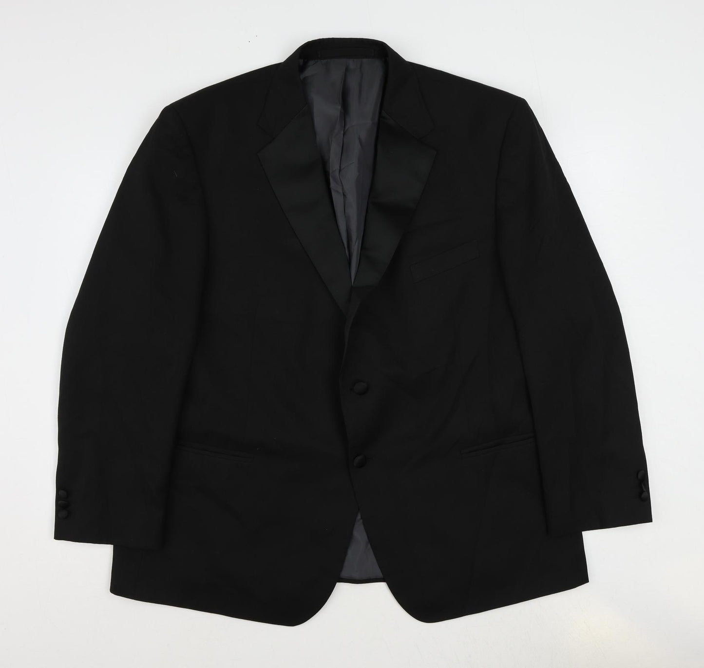 Marks and Spencer Mens Black Polyester Tuxedo Suit Jacket Size 46 Regular