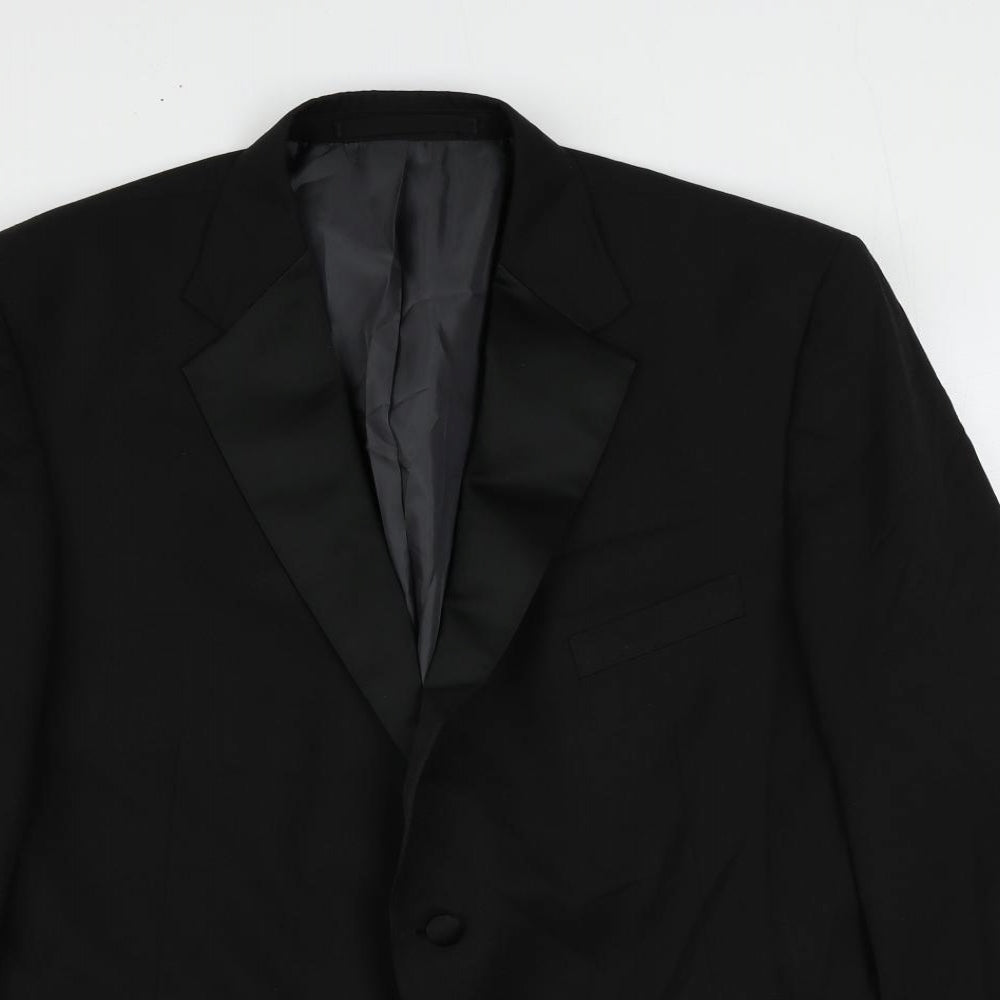 Marks and Spencer Mens Black Polyester Tuxedo Suit Jacket Size 46 Regular