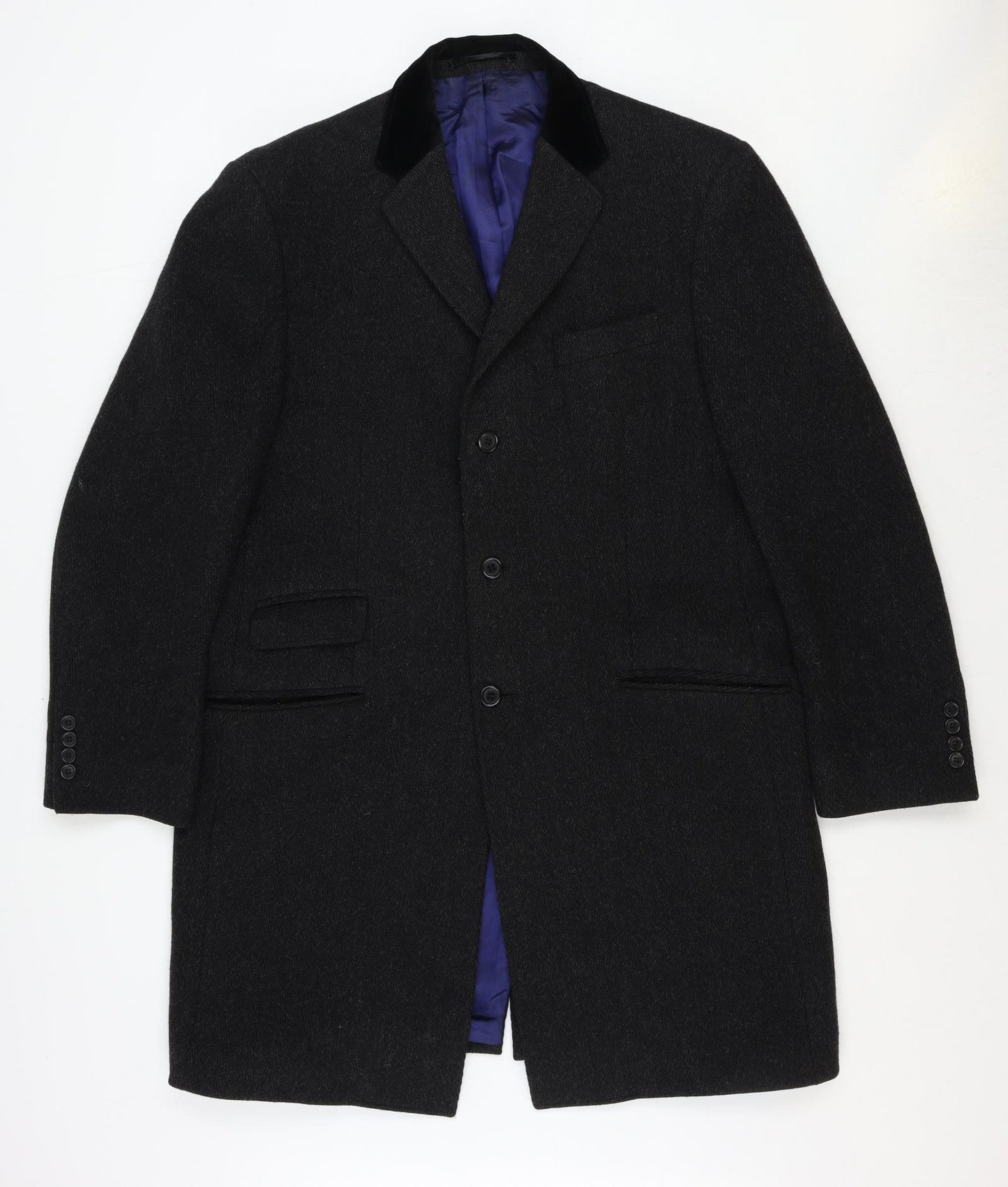 Ben Sherman Mens Grey Wool Jacket Blazer Size 42 Regular