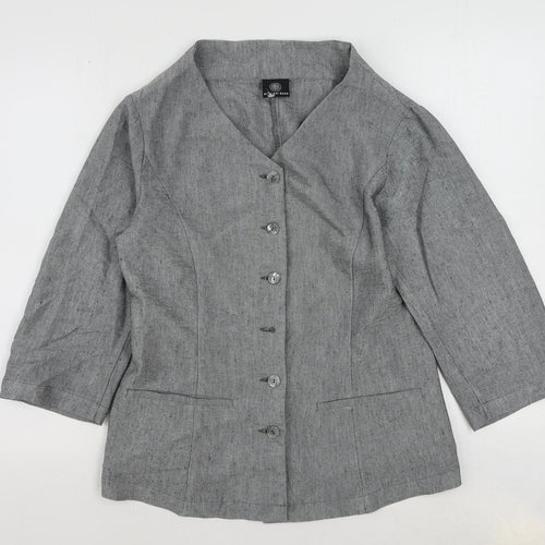 Bitte Kai Rand Womens Grey Jacket Blazer Size 12 Button