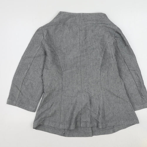 Bitte Kai Rand Womens Grey Jacket Blazer Size 12 Button