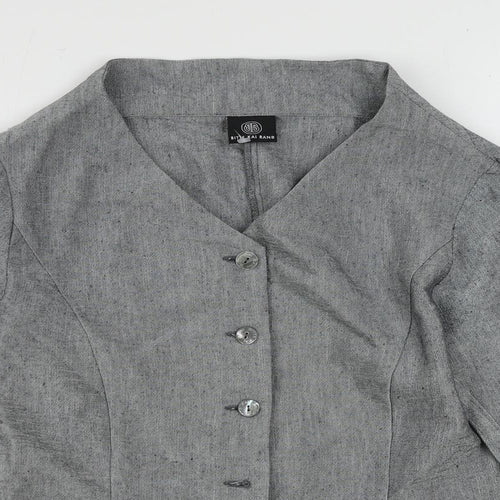 Bitte Kai Rand Womens Grey Jacket Blazer Size 12 Button