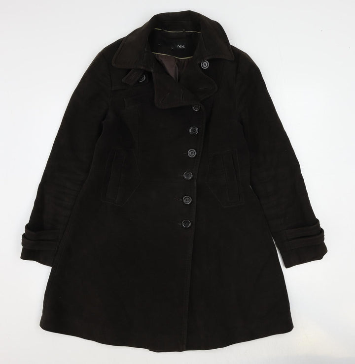 NEXT Womens Brown Overcoat Coat Size 14 Button