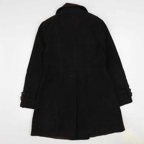 NEXT Womens Brown Overcoat Coat Size 14 Button
