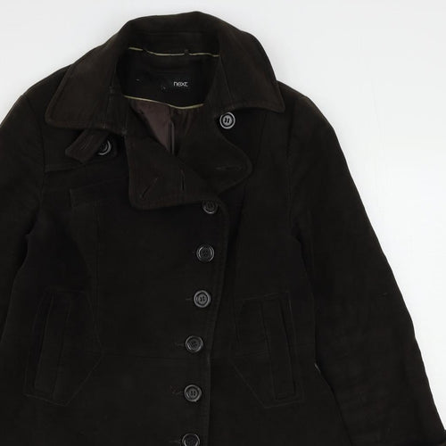 NEXT Womens Brown Overcoat Coat Size 14 Button