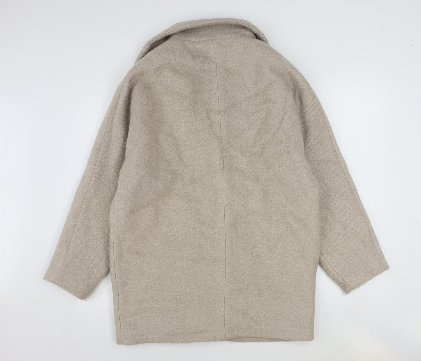 Topshop Womens Beige Overcoat Coat Size 6 Snap