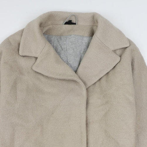 Topshop Womens Beige Overcoat Coat Size 6 Snap