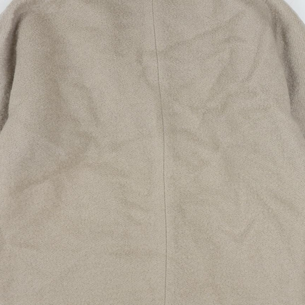 Topshop Womens Beige Overcoat Coat Size 6 Snap