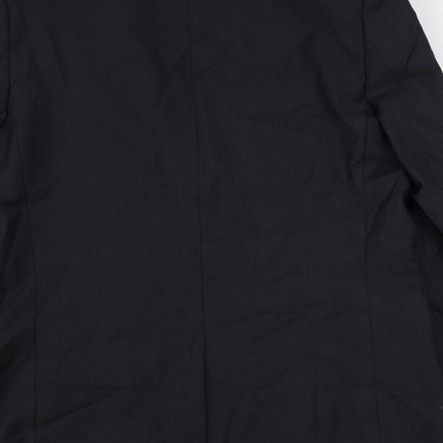 Topman Mens Blue Wool Jacket Suit Jacket Size 44 Regular