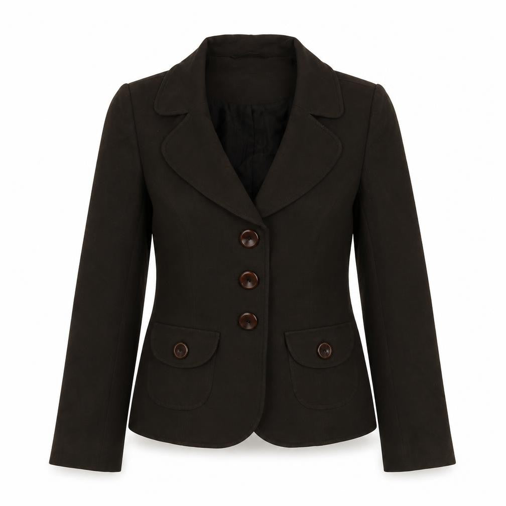 Kaliko Womens Brown Polyester Jacket Blazer Size 8
