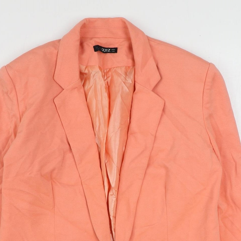 Quiz Womens Pink Jacket Blazer Size 12