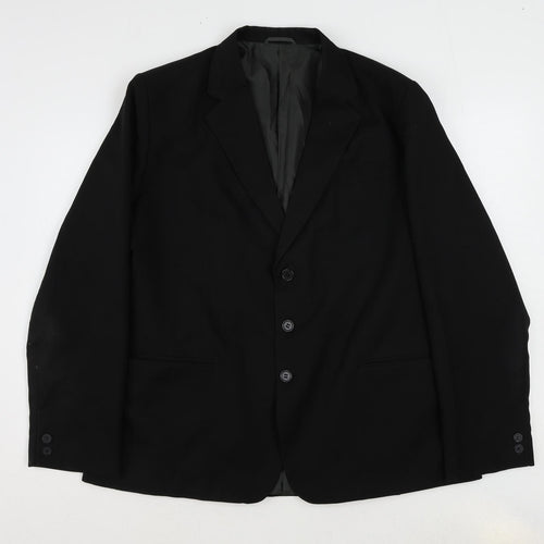 Cut Mens Black Polyester Jacket Suit Jacket Size 42 Regular