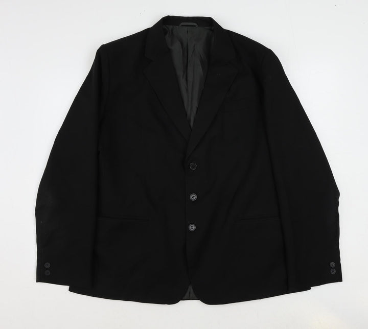 Cut Mens Black Polyester Jacket Suit Jacket Size 42 Regular