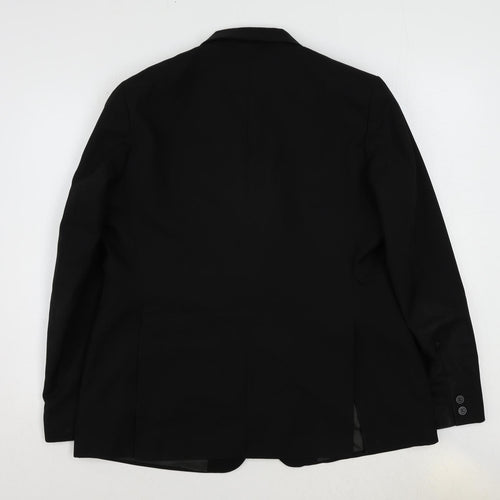 Cut Mens Black Polyester Jacket Suit Jacket Size 42 Regular