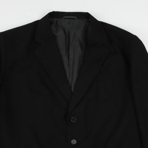 Cut Mens Black Polyester Jacket Suit Jacket Size 42 Regular