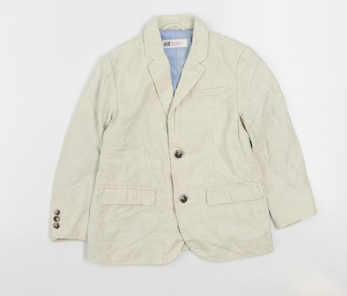 H&M Boys Ivory Jacket Blazer Size 5-6 Years Button