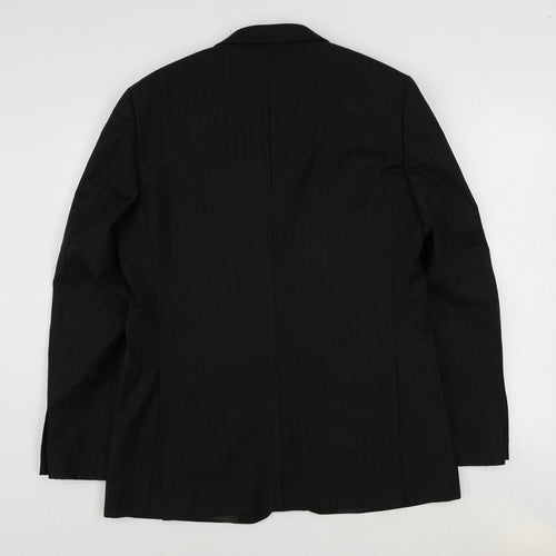 Topman Mens Brown Striped Wool Jacket Suit Jacket Size 40 Regular
