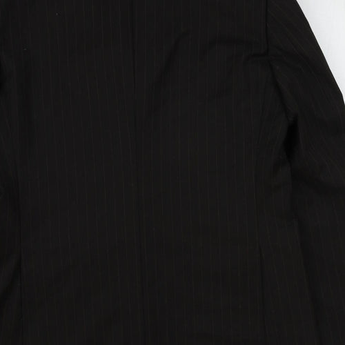 Topman Mens Brown Striped Wool Jacket Suit Jacket Size 40 Regular