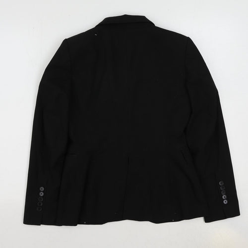 Zara Womens Black Polyester Jacket Suit Jacket Size 12