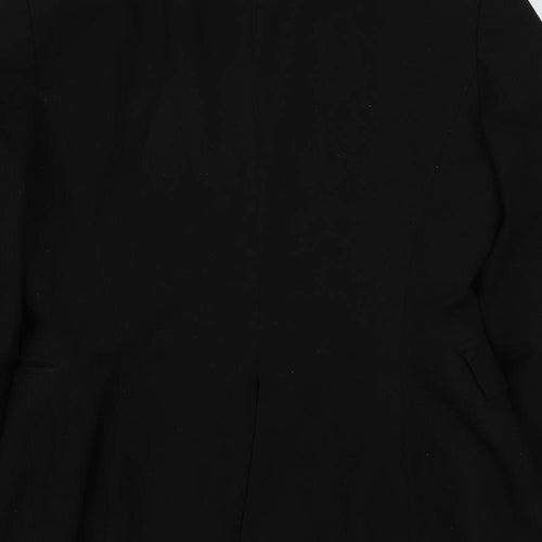 Zara Womens Black Polyester Jacket Suit Jacket Size 12