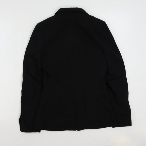 H&M Womens Black Polyester Jacket Suit Jacket Size 6