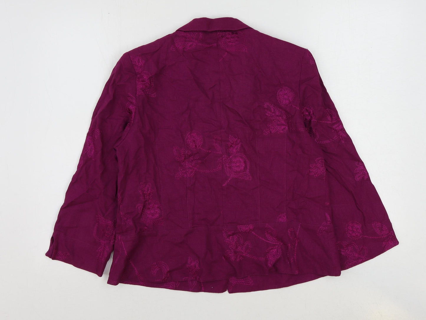CC Womens Purple Jacket Blazer Size 14 Button