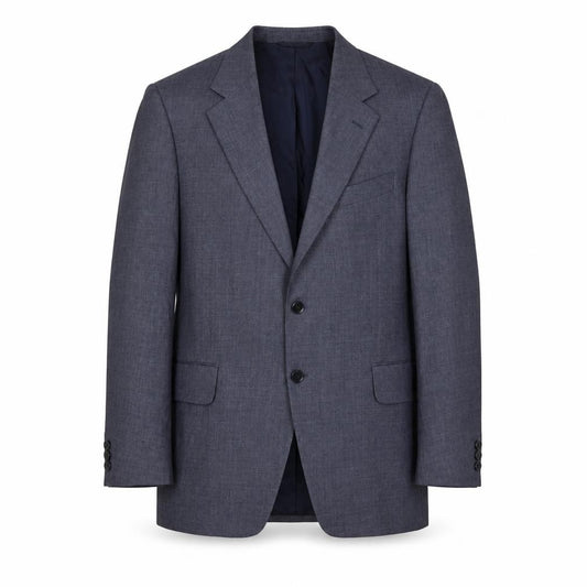Front view of St Michael men’s blue polyester jacket suit jacket, size 42, regular